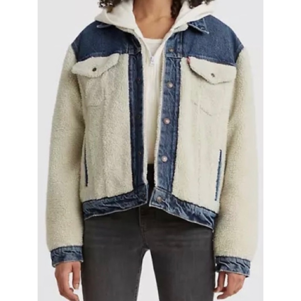 Levi's Pieced Sherpa Cozy Ex-Boyfriend Trucker Jacket